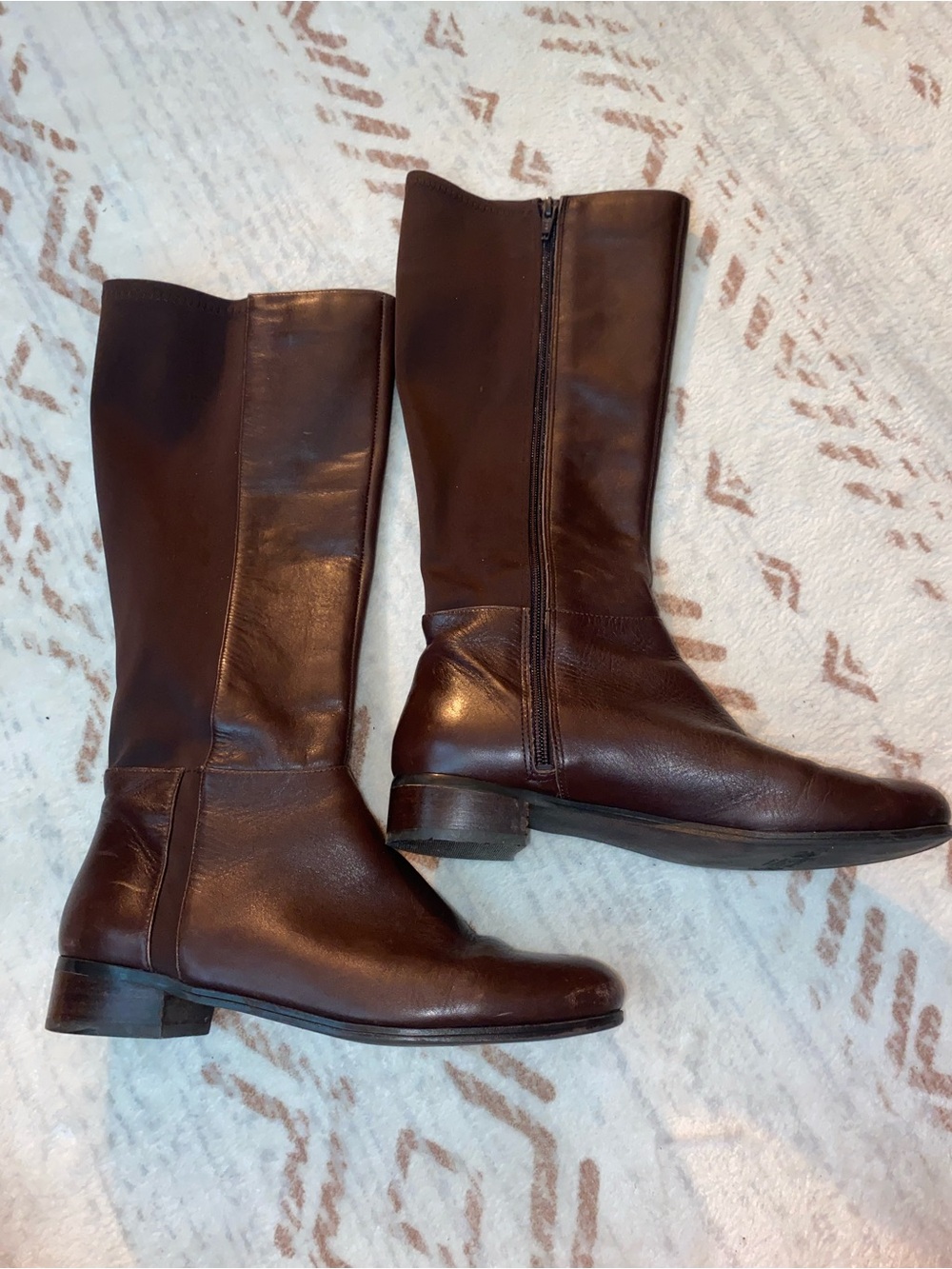 Nine West Vintage America Collection Brown Leather Knee-High Boots Size 7.5M